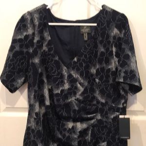 Adrianna Papell 16w Navy Floral Dress NWT